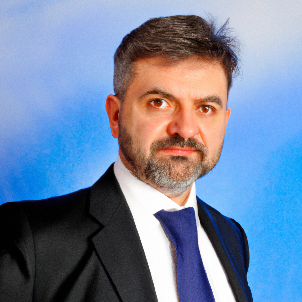 Ritratto di amministratore comunale con camicia azzurra